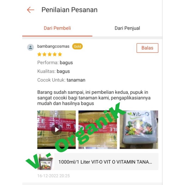 1000ml/1 Liter VIT-O VIT O VITAMIN TANAMAN SUPER VITAMIN ORGANIK