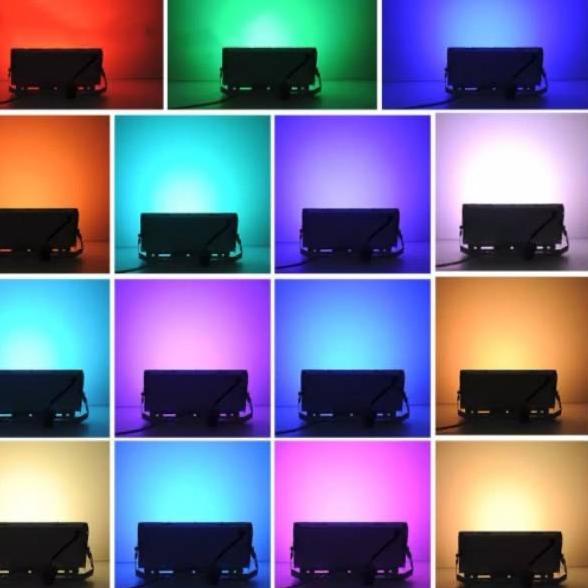 CRI.21De22r ‑ LAMPU SOROT LED RGB 50W 220V ANTI AIR WARNA WARNI LED SOROT RGB REMOT 50WATT