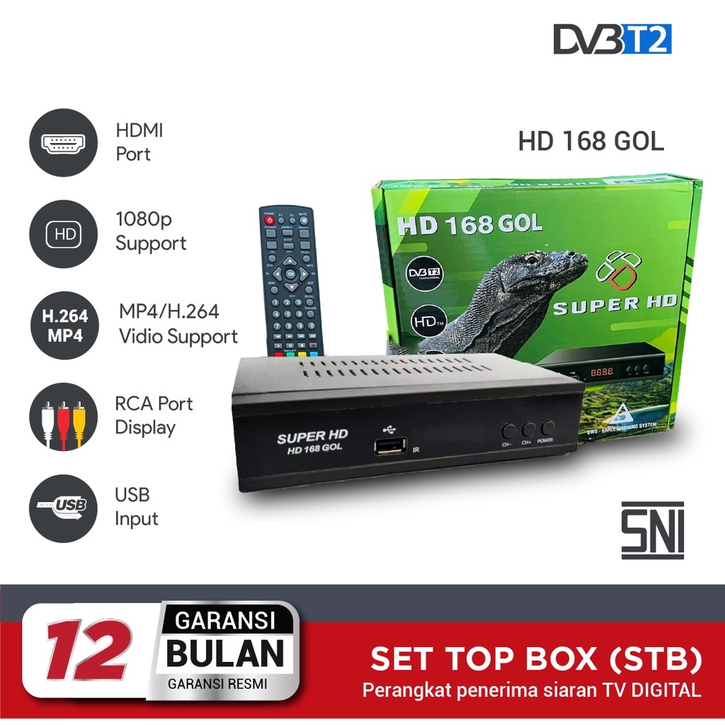 STB Set Top Box Super HD 168 Goal Komodo Harimau Kijang TERBAIK DVB T2 Di Kelas Penerima TV Siaran DIGITAL ORIGINAL