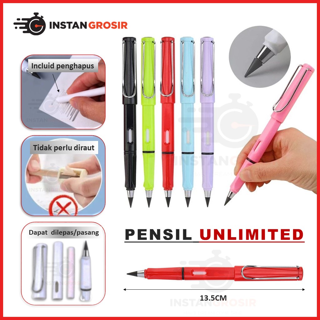 

Pensil Eternal tanpa batas free penghapus pencil unlimited tidak perlu diraut tanpa asahan alat menulis perlengkapan menggambar anak sekolah