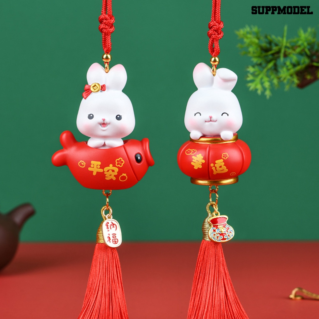 [Auto] Mobil Liontin Gantung Tanda Rumbai Gaya Cina2023Hadiah Tahun Baru Lampion Kelinci Dekorasi Aksesoris Kendaraan