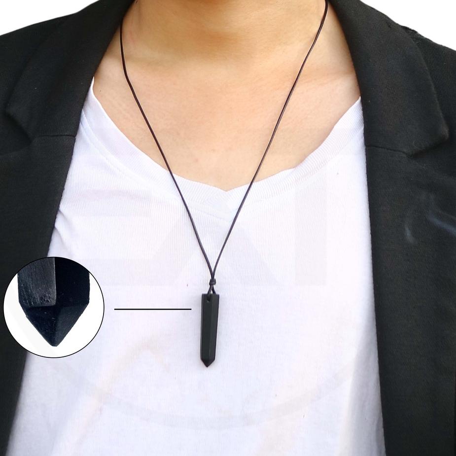 𝕯 Kalung Pria Wanita Viral Resin Black Jade ペ