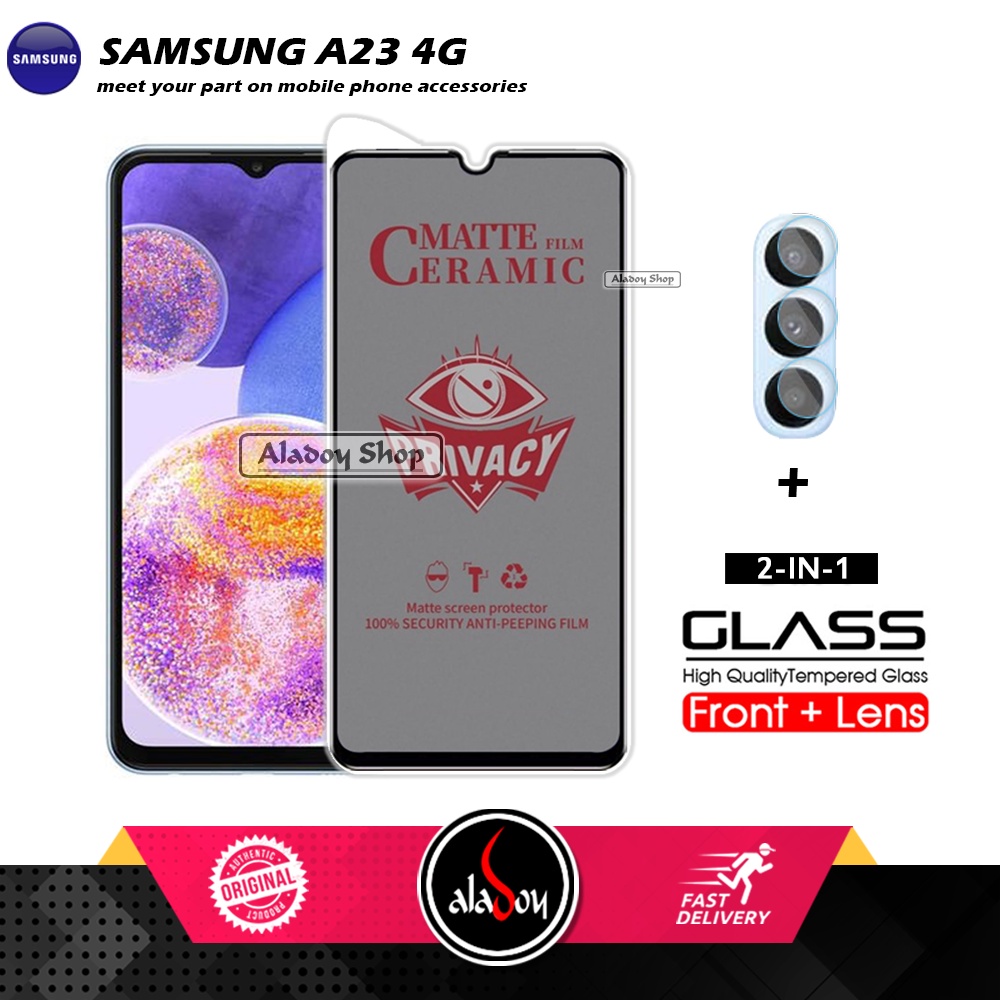 PAKET 2IN1 Anti Gores Privacy Samsung A23 4G + Tempered Glass Kamera