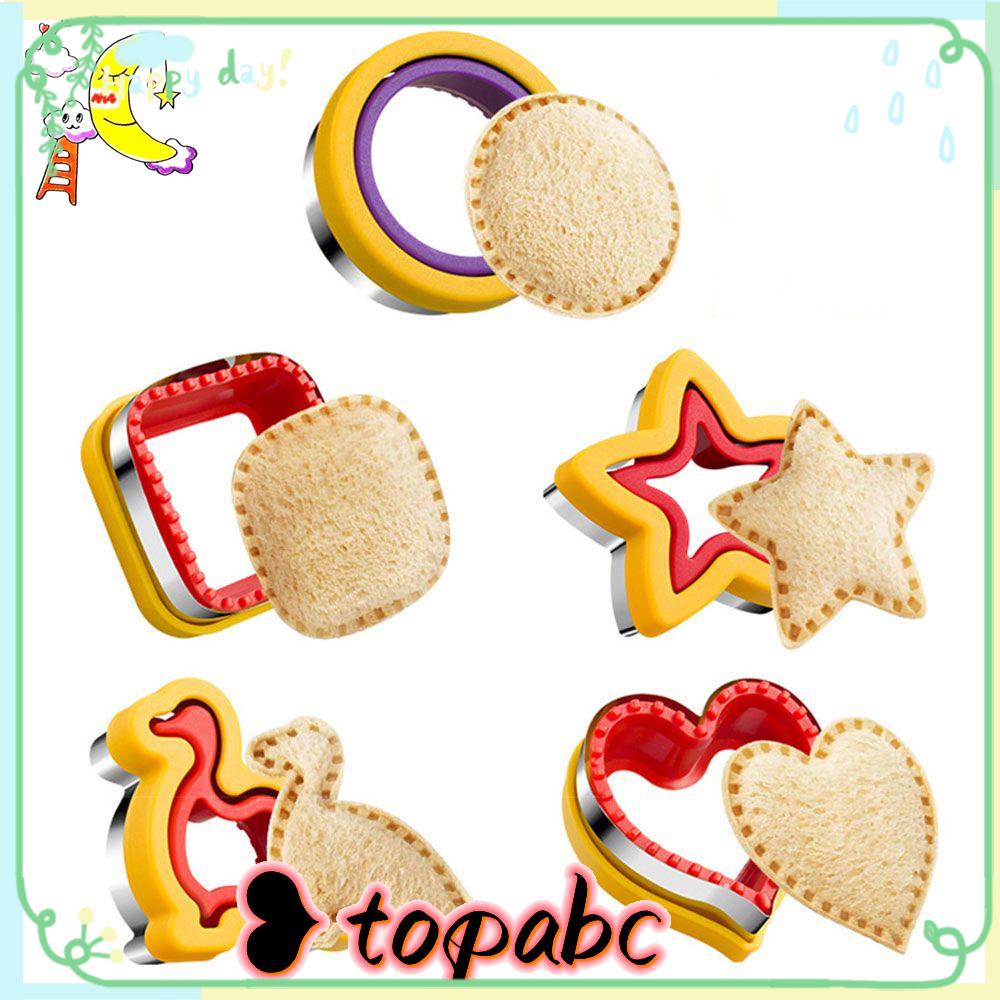 Top Sandwich Cutter Cetakan Bakeware Stainless Steel Makanan Fondant Bulat Persegi 3D Cookie Cutter