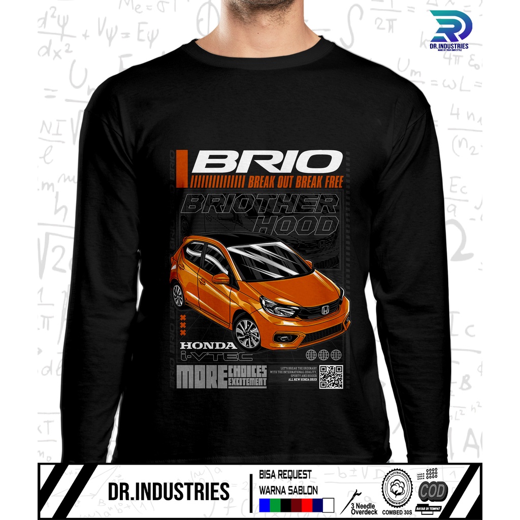 Kaos Lengan Panjang Brio BrotherHood Mobil Keren 2022 Street Racing V1 - DR INDUSTRIES