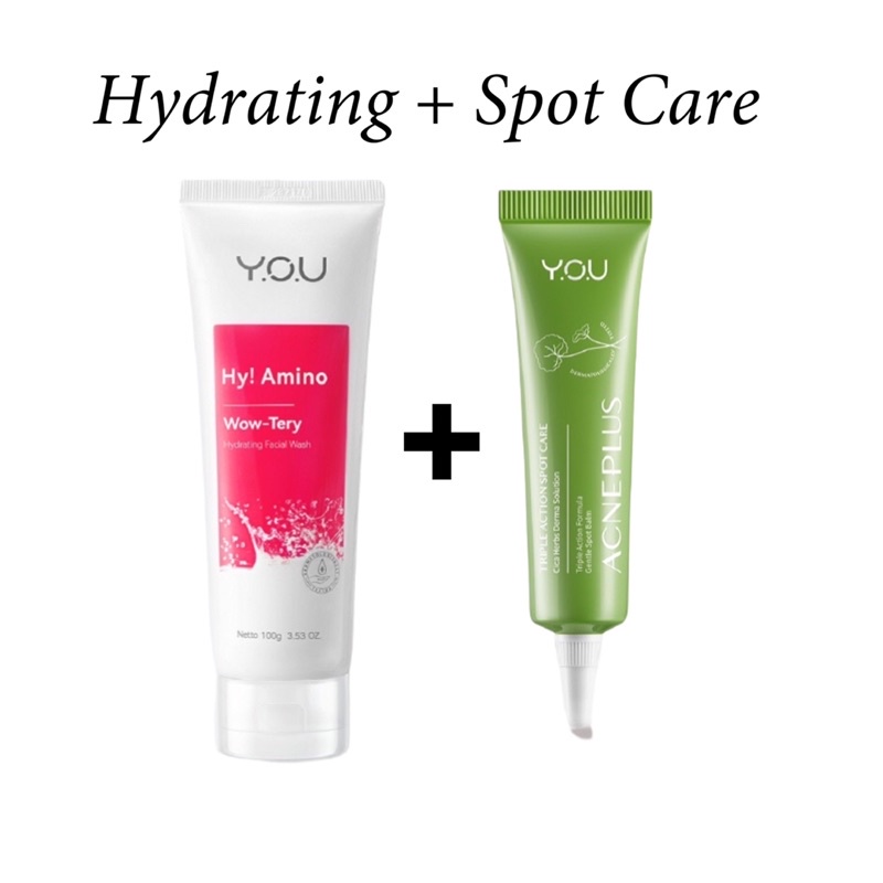 You Bundle Set Acne Plus Spot Care &amp; Hy Amino Facial Wash Anti Acne | Hydrating | Bye Byeterial | Brightening | Oil Control