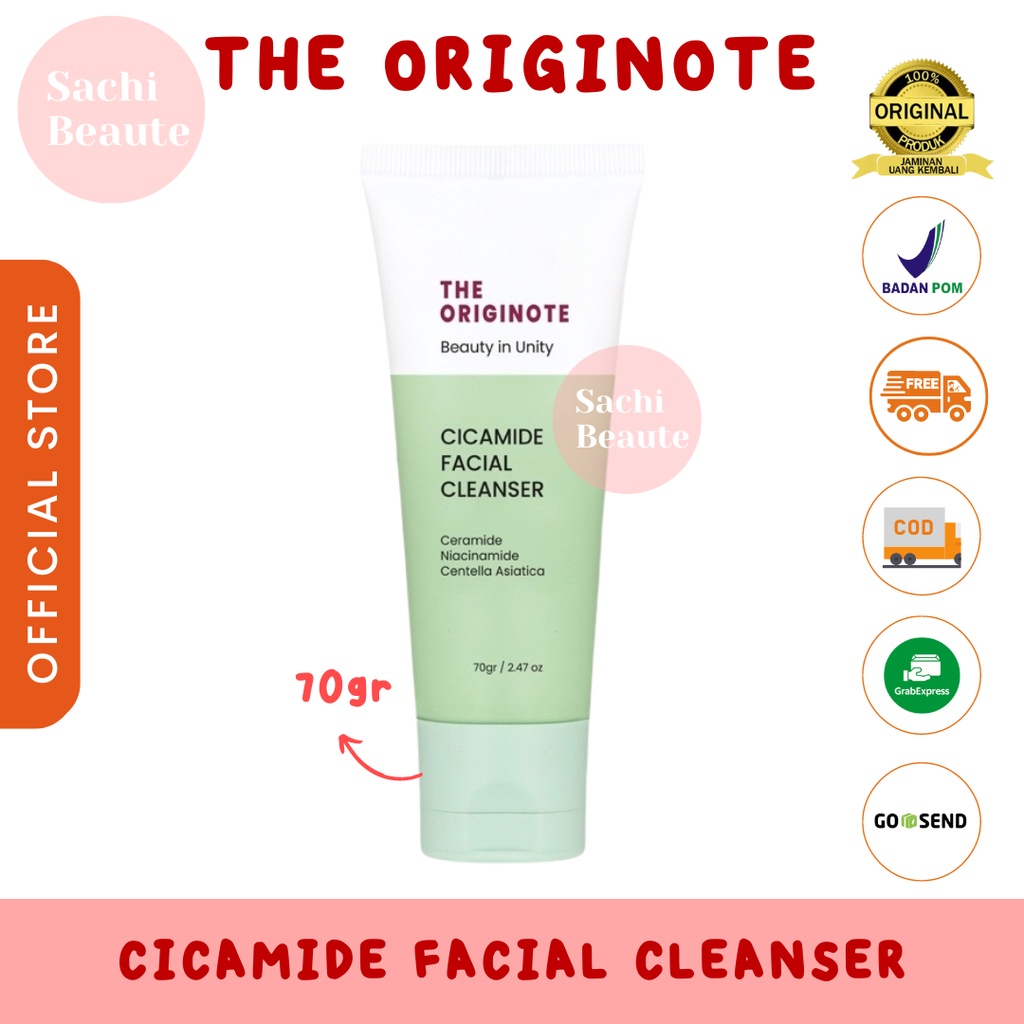 The Originote Cicamide Facial Cleanser 70gr - Face Wash with Ceramide, Niacinamide and Centella Asiatica