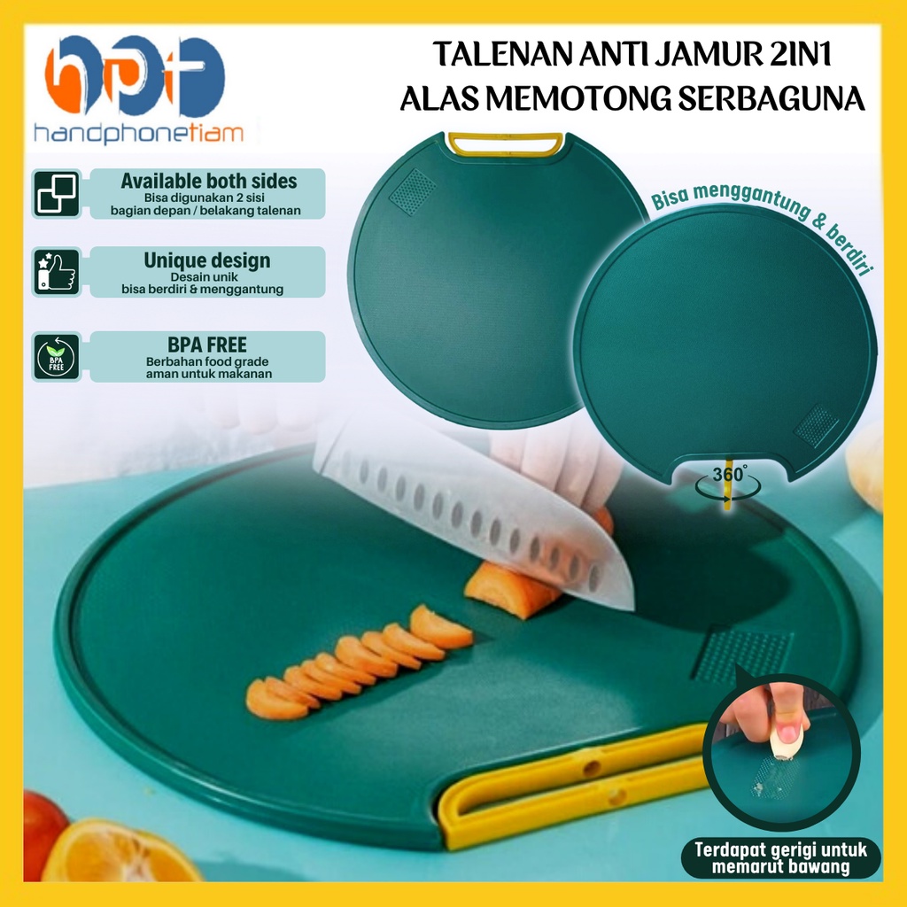 Jual Talenan Bulat Anti Jamur 2in1 Alas Tatakan Pemotong Buah Sayuran