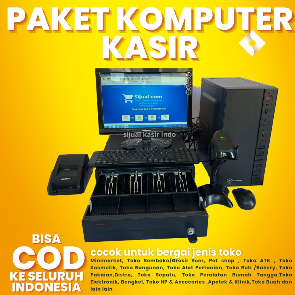 Komputer Kasir siap pakai komputer kasir sembako komputer kasir apotek komputer kasir  toko lengkap