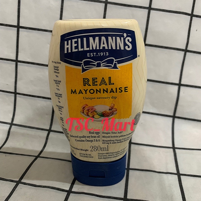 

Hellmann's Real Mayonnaise 280ml / Mayonais / Hellmann's / Real / Mayonnaise / Tub / Mayones / mayo