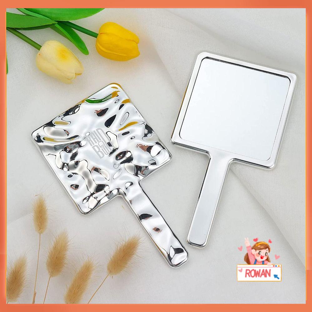 R-flower Cermin Kosmetik Portable Aesthetic Decor Bentuk Cairan Dengan Handle
