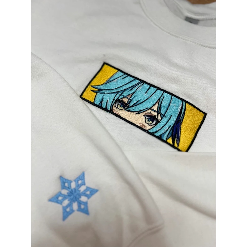 Crewneck Eula Embroidery Anime Gaming Genshin Impact Premium Unisex