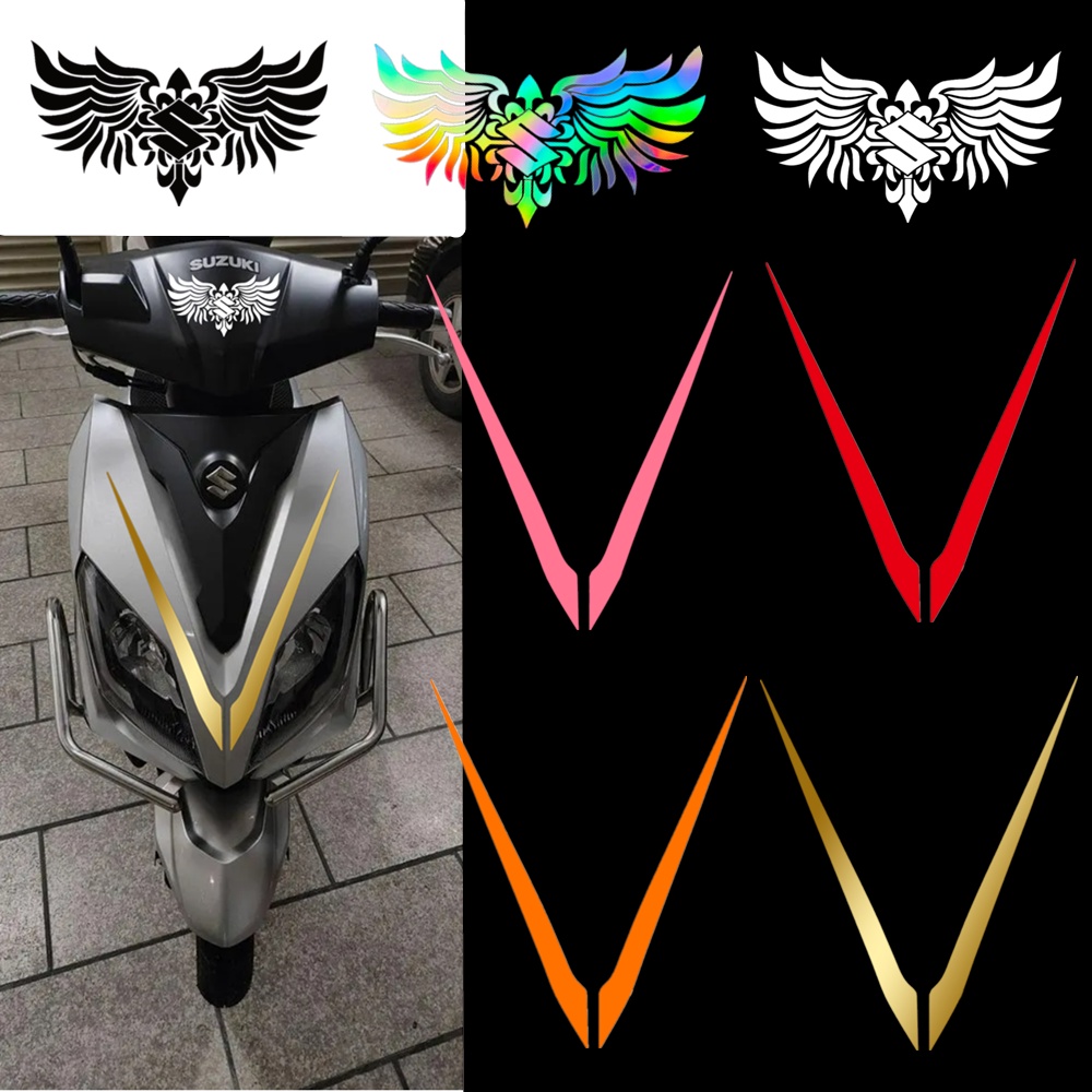 Suzuki Fairing Stiker Reflektif Depan Kepala Deca Motor Modifikasi Decal Helm Dekorasi Untuk SUZUKI UY125 NIGHTCAT Style