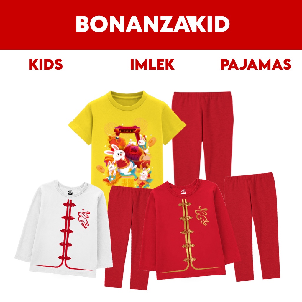 Piyama Imlek Rabbit NAF Anak Usia 2 Sampai 8 Tahun Bahan Katun Combed 30s Premium