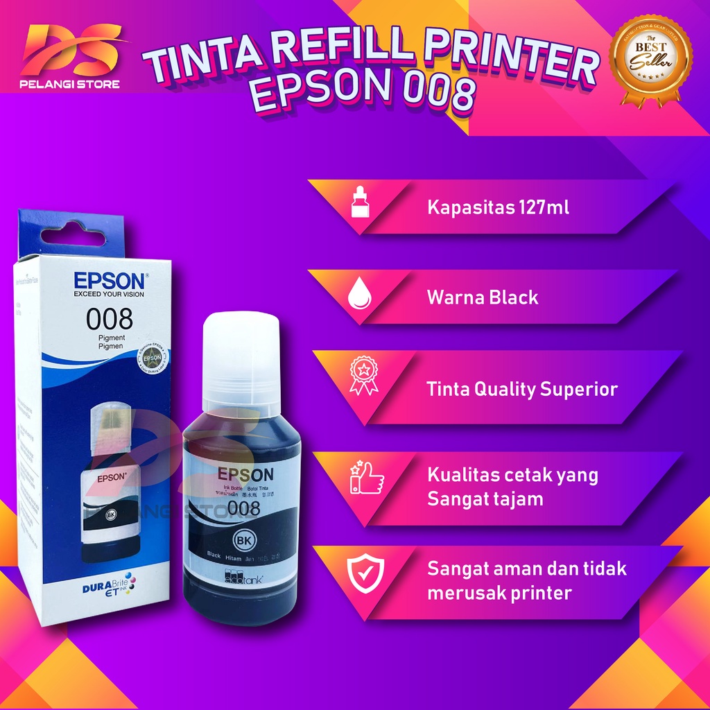 Tinta Epson 008 Black Tinta Printer L6550 L6580 L15150 L15160 Warehouse Sale