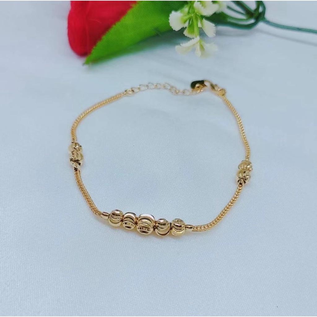 Gelang Xuping Biji Bola Lapis Emas 24K Perhiasan Fashion K007/008