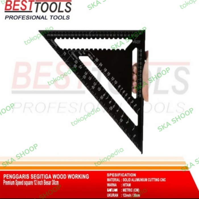 

Matr Premium Speed Square 12 Inch Penggaris Segitiga Siku Alumunium Solid