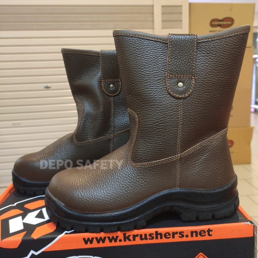 Safety Shoes KRUSHERS Texas Brown Black - Sepatu Safety Krusers Texas Coklat Dan Hitam ORIGINAL 100%