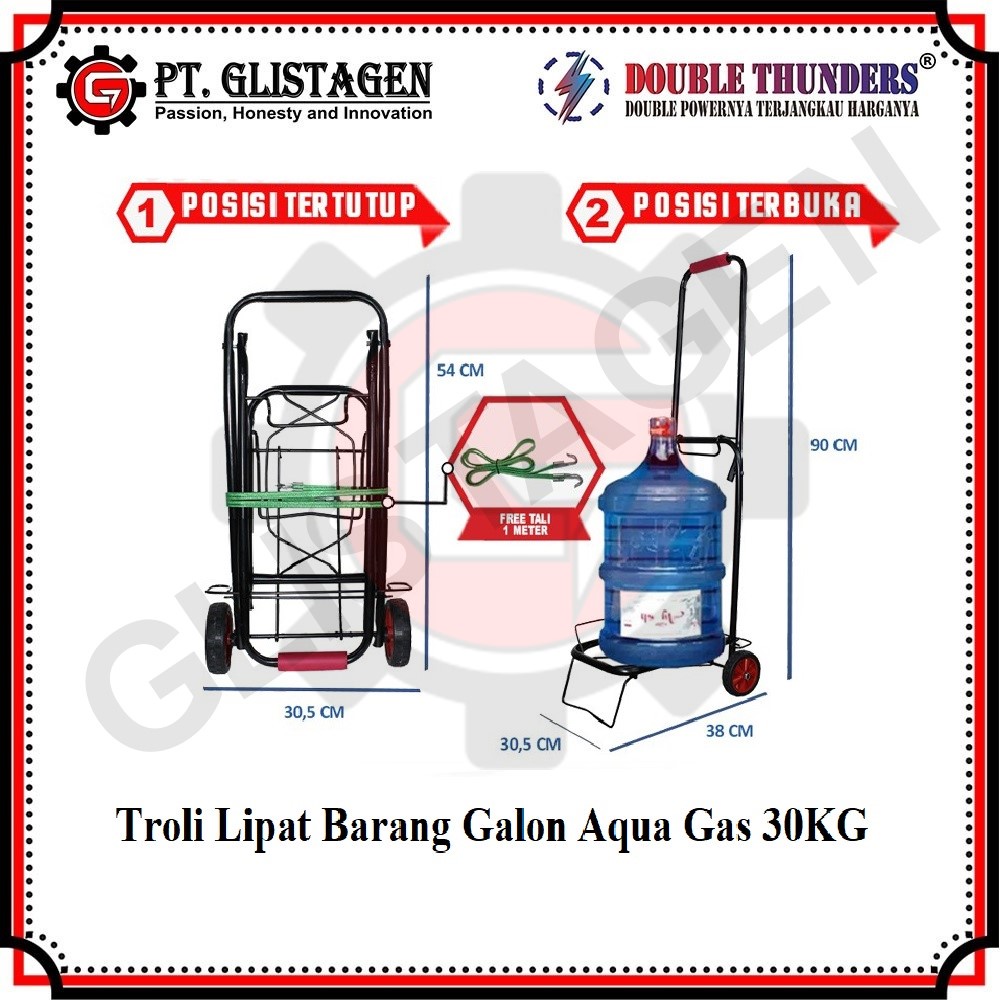 Troli / Trolley / Trolli Lipat 30KG BESI Barang Galon Aqua Gas