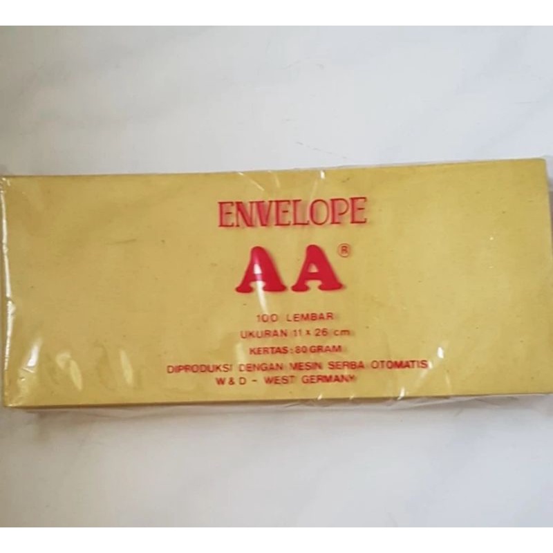 

Amplop coklat kabinet AA/bamboo 11x26cm per pak 100lbr