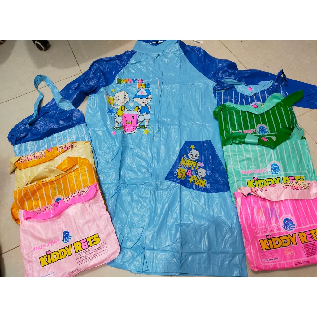 Jas Hujan Anak Raincoat Kiddy Retsleting Dolphin 383 / Terusan Anak Remaja Murah Laris Terlaris Laku