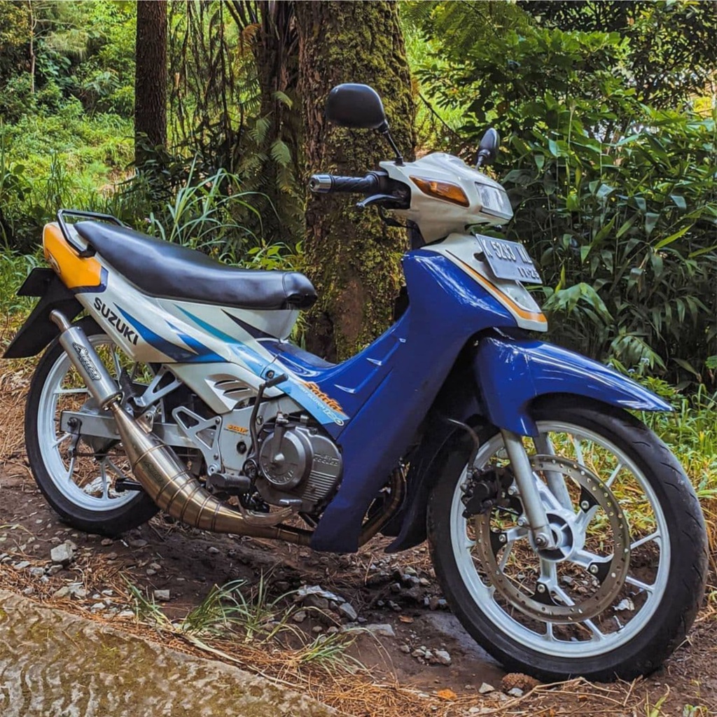 Knalpot ABRT20 Satria 2Tak Kolong Samping Stainless ORIGINAL