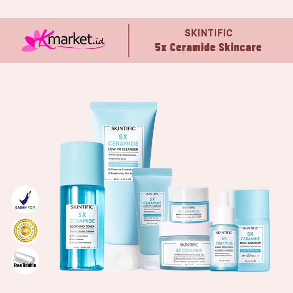 SKINTIFIC 5X CERAMIDE SKINCARE [Low PH Cleanser | Barrier Moisture Gel |Soothing Toner | Barrier Repair Serum]