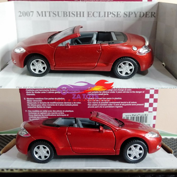 Diecast Mitsubishi Eclipse Spyder 2007 Orange By Kinsmart Skala 1:36 - NS6