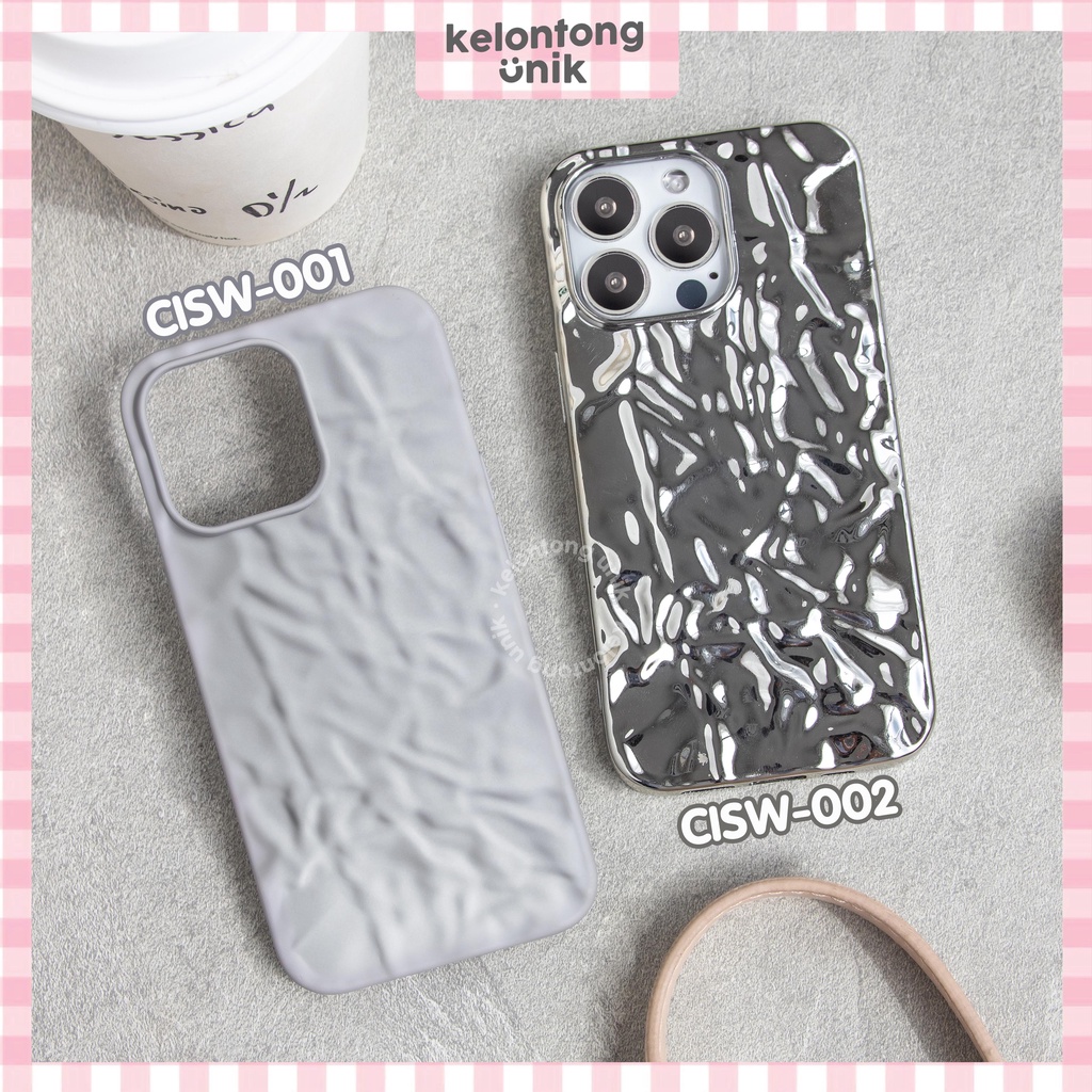 (Seri 1) For iPhone - Silicone Textured Wrinkle Soft Case