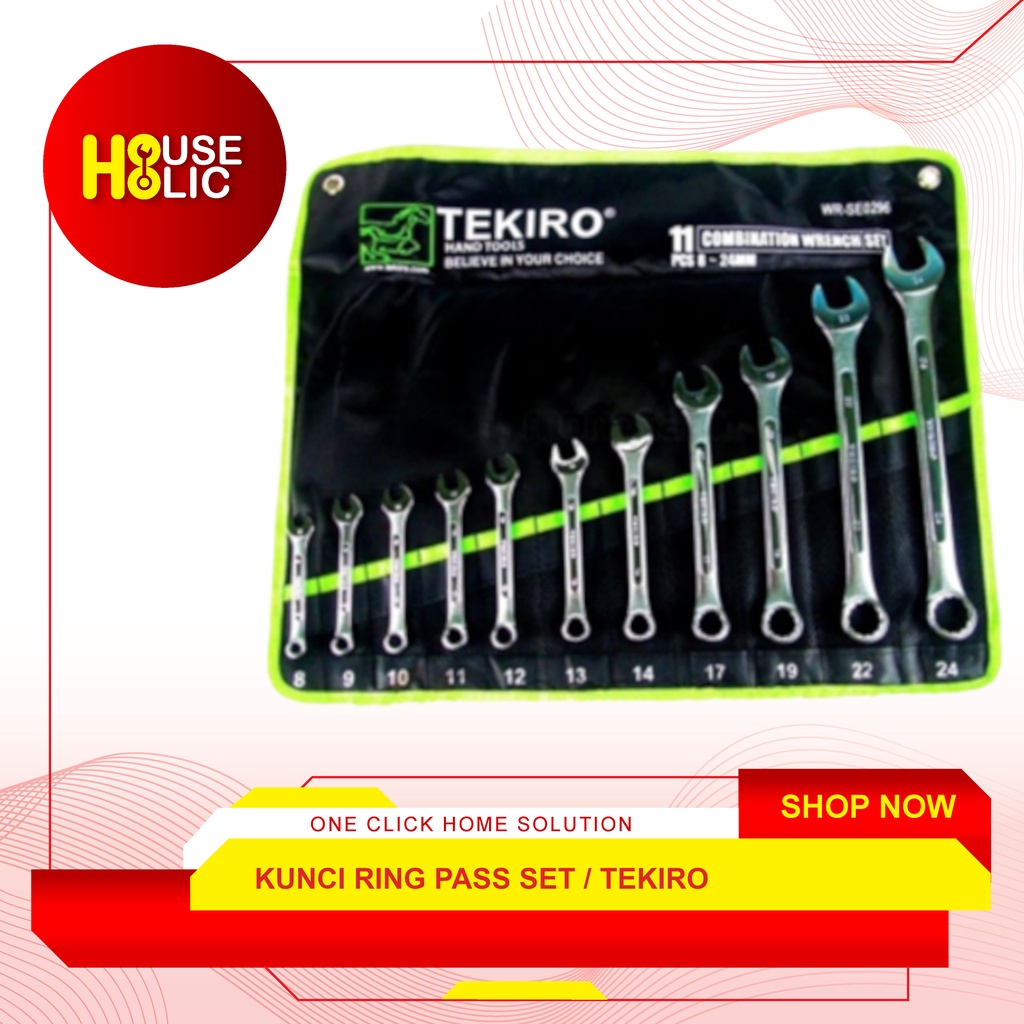 TEKIRO Kunci Ring Pas Set 8 - 24 mm / Ring Pass Kombinasi 11 Pcs