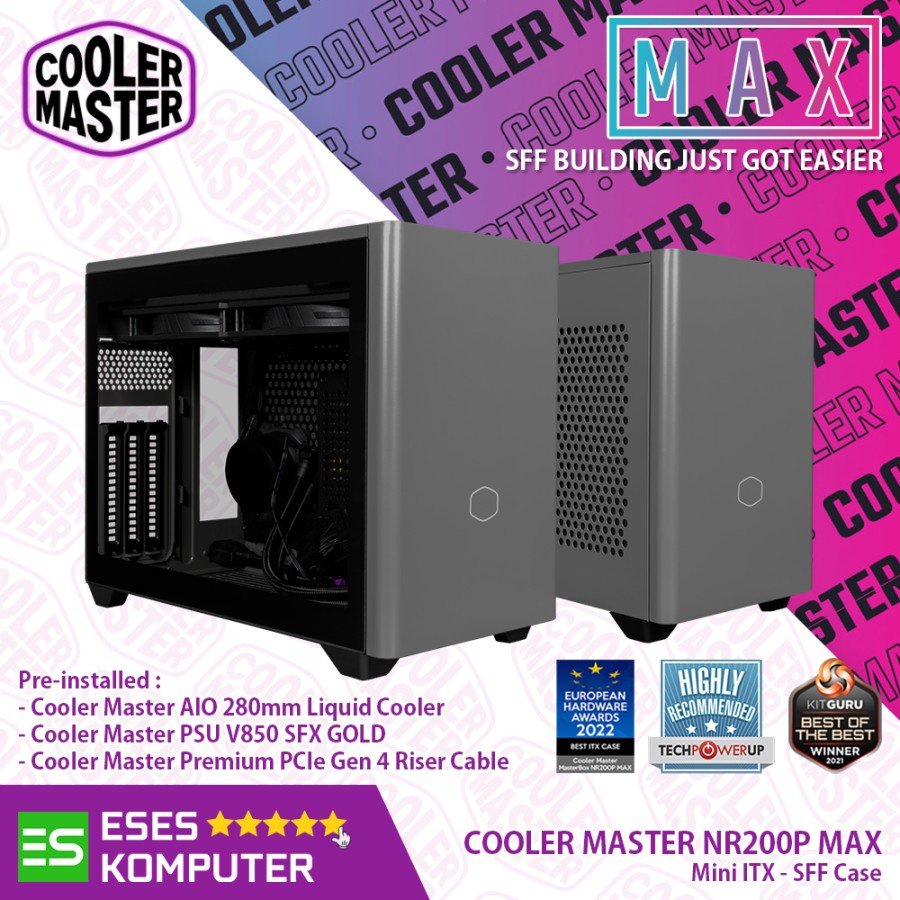 Case Cooler Master NR200P MAX w/ AIO 280mm 850W SFX GOLD Mini ITX SFF