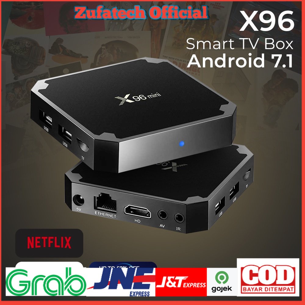 X96 Smart TV Box Android 7.1 4K DDR3 1GB 8GB - Black - OMMP0YBK
