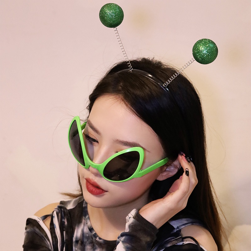 【COD】Kacamata Bentuk Alien Wanita Dan Pria Sunglasses Untuk Perlengkapan Pesta Lucu Untuk Festival Korean Style-FA