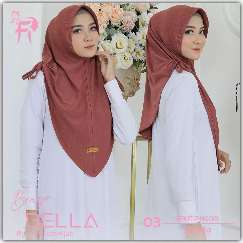 [117 fi hijab] jilbab serut pinggir ori fi hijab ✦ bergo bella pet by alsalam hijab
