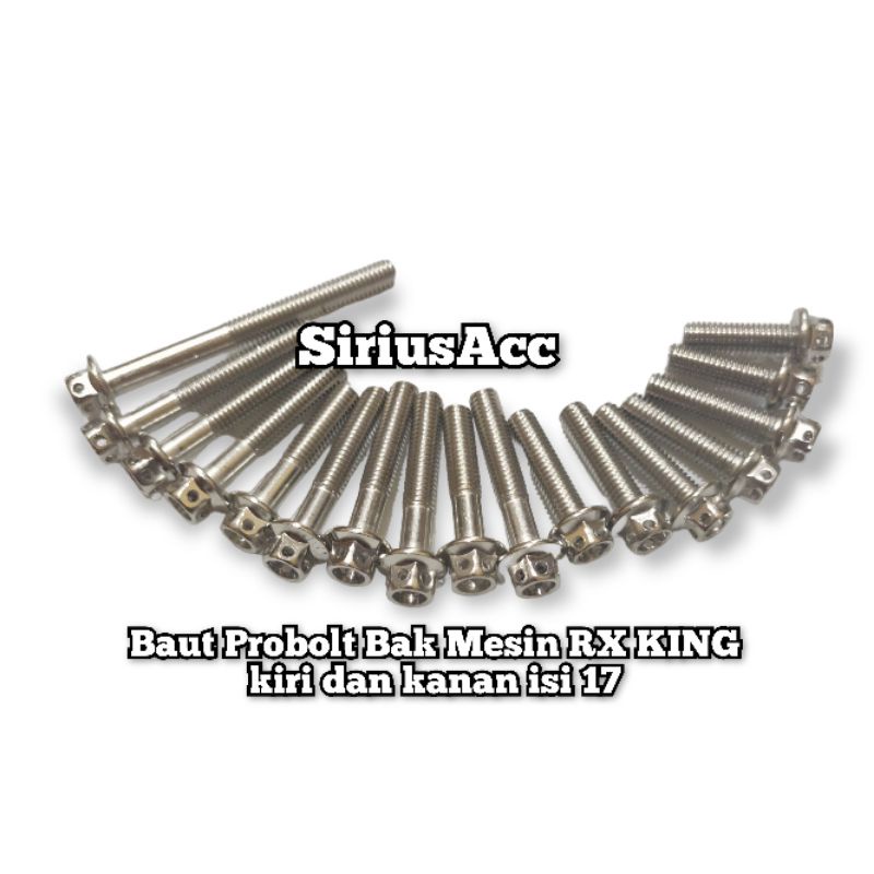 Baut Probolt Set Bak Mesin RX KING Chrome Baut Blok Mesin Chrome Rx King Full Set Kiri Kanan