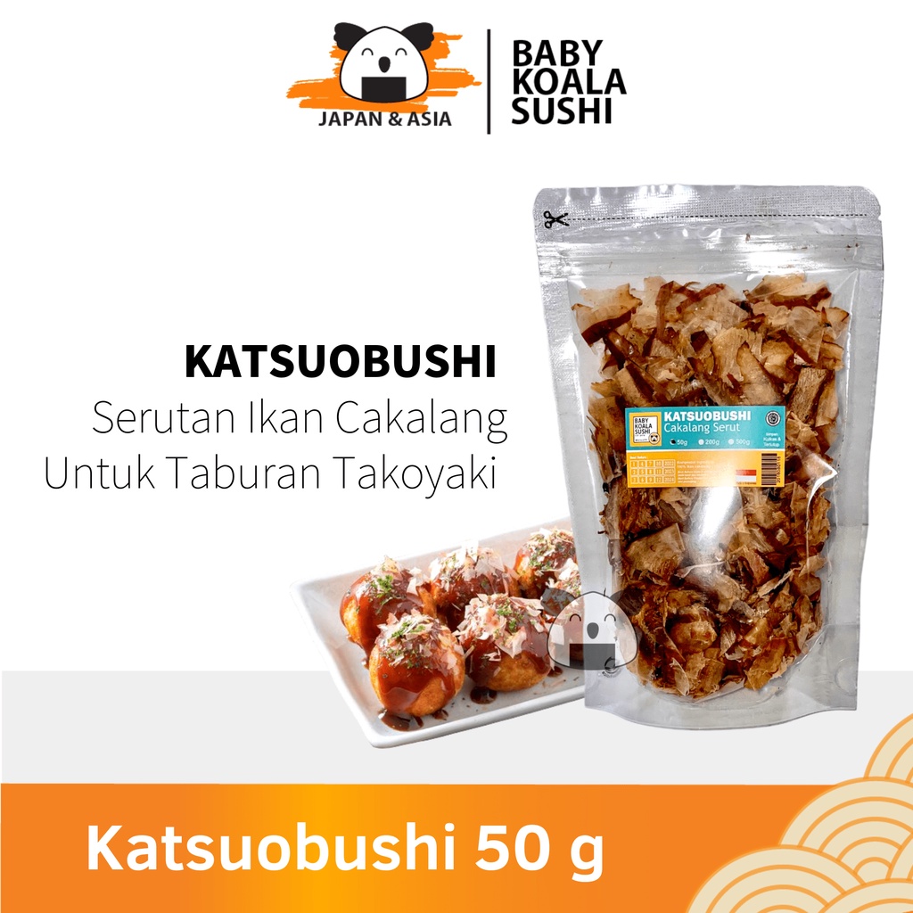 KATSUOBUSHI Bonito Flakes 50 g Halal │ Taburan Takoyaki Katsuo Bushi Serutan Ikan Cakalang