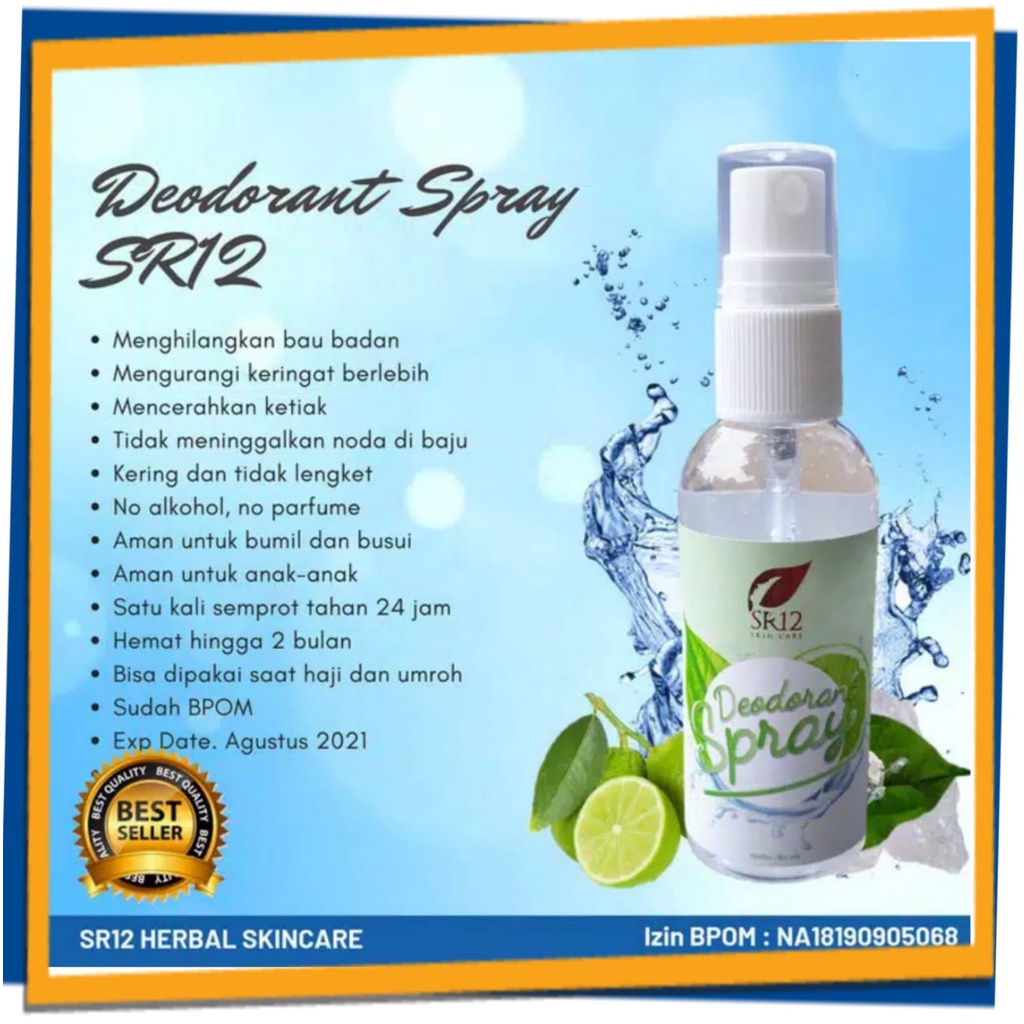 SR12 DEODORANT SPRAY DEODORANT ALAMI PENGHILANG BAU BADAN DAN KAKI