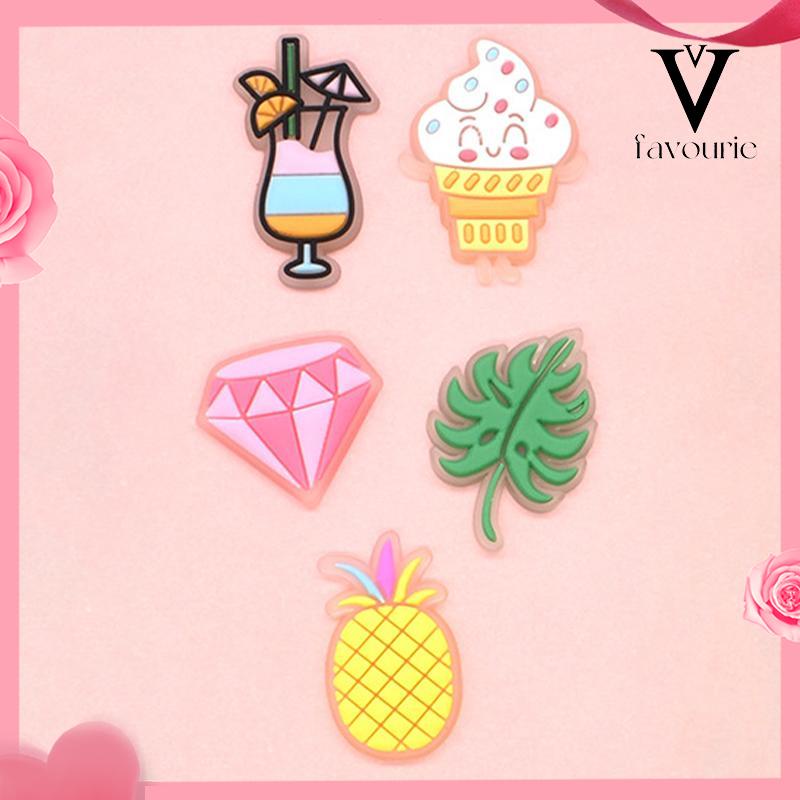 CODCharms Pin Bahan Pvc Glow In The Dark Desain Makanan Untuk Aksesoris Charms Fashion-FA