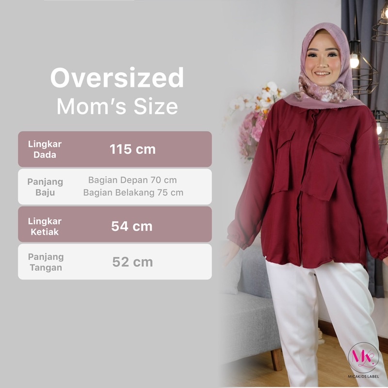 KEMEJA OVERSIZE COUPLE IBU DAN ANAK KEMEJA KHILA