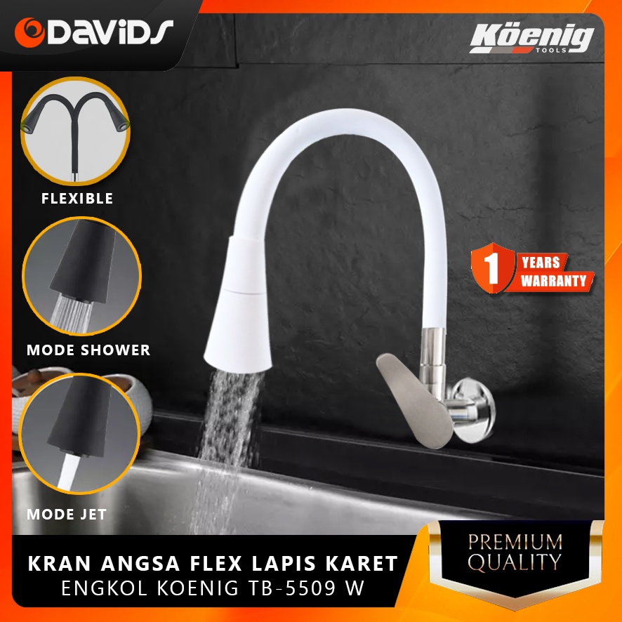 Kran Angsa Fleksibel Keran Wastafel Cuci Piring Stainless Dapur Sink Koenig 5509