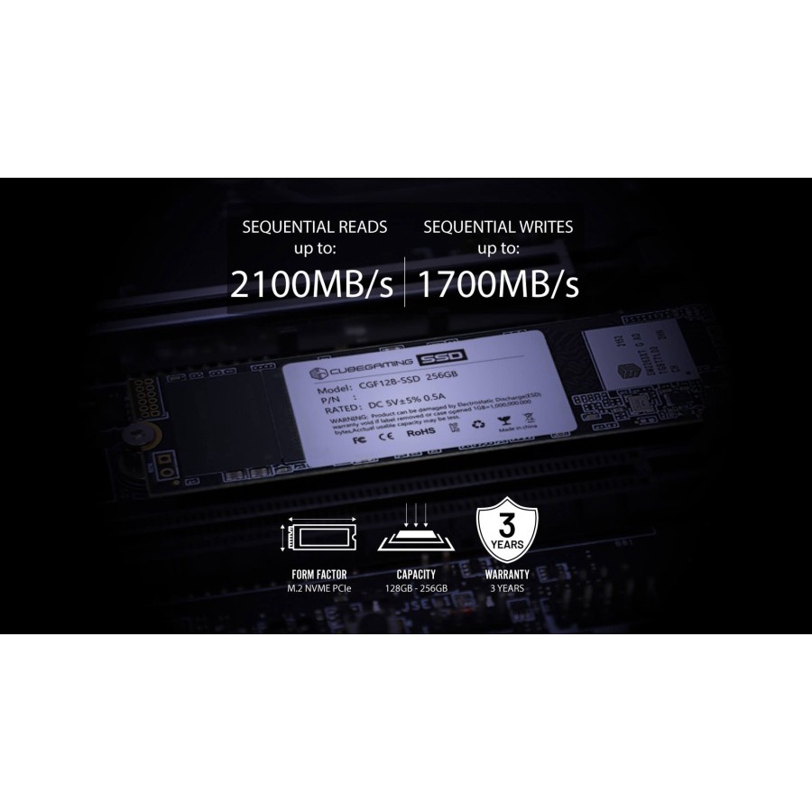 SSD Cube Gaming 256GB M.2 NVME PCIe Gen3x4