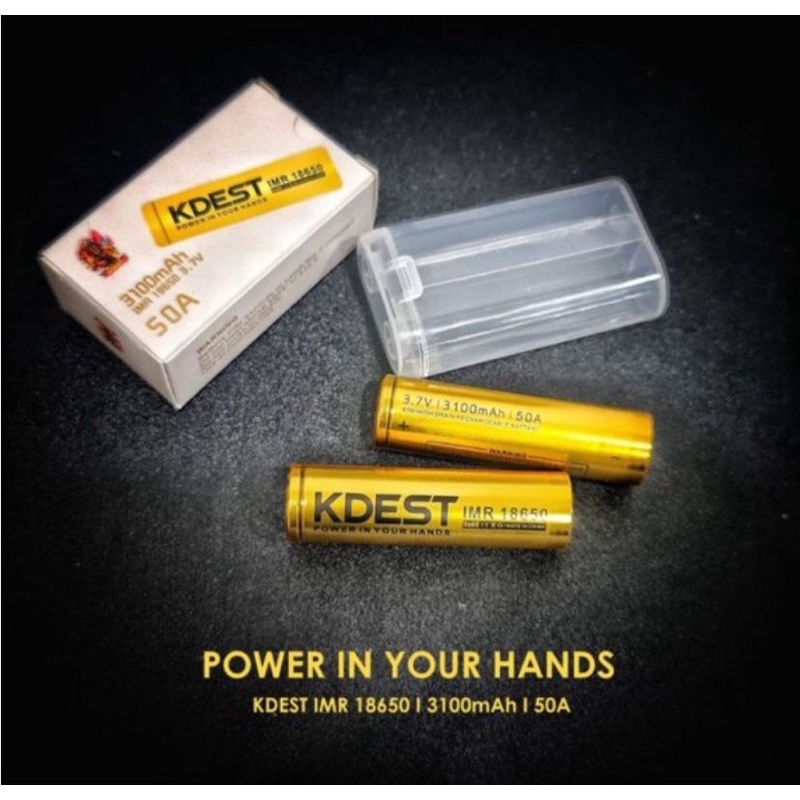 New Baterai Kdest 18650 3100mAh 50A Authentic (Garansi 10 Tahun)