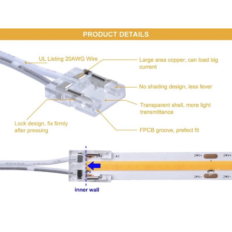 CONNECTOR LED STRIP COB