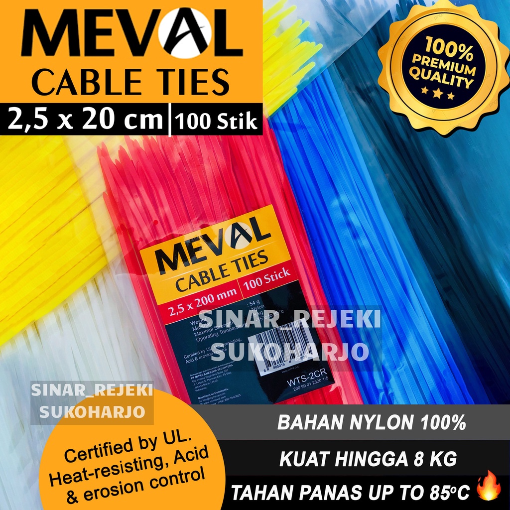 MEVAL Kabel ties Cable tie 2.5x200MM /20CM 2.5