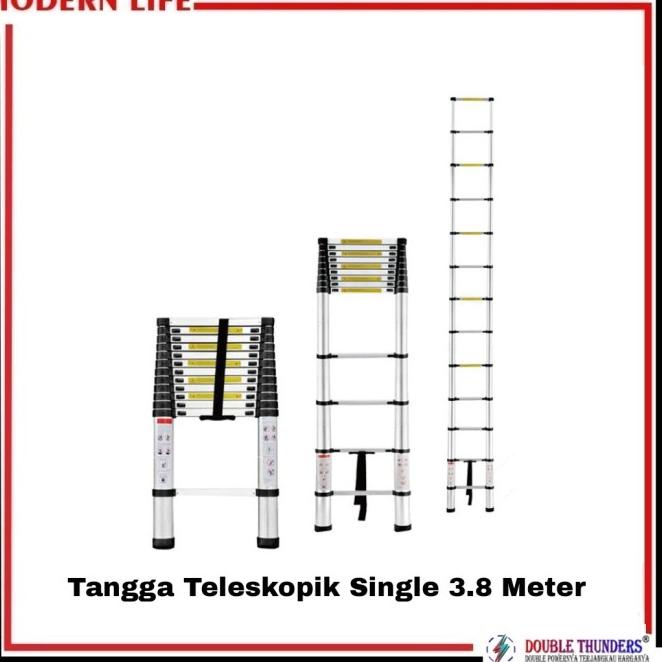 Tangga Teleskopik Single 3.8 M Double Thunder