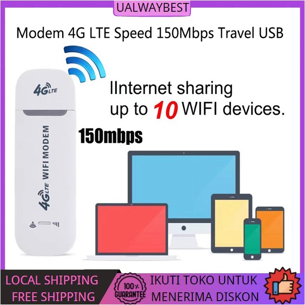 Modem 4G LTE Speed 150Mbps Travel USB Sim Card WiFi MODEM DONGLE USB HOTSPOT WIFI 4G UNLOCK ALL OPERATOR Support 8 Devices 10m