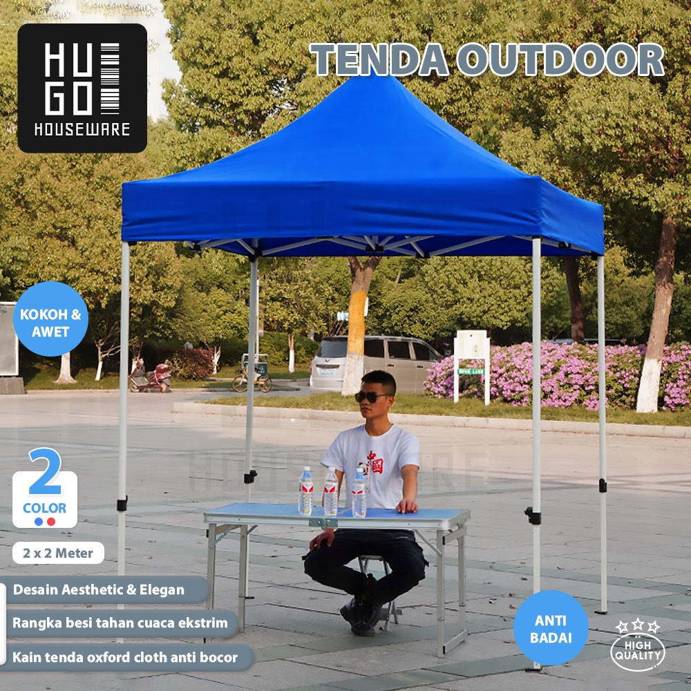 HUGO Tenda Lipat 2x2 Tenda Jualan Outdoor Pameran Bazar Dagang Otomatis Praktis
