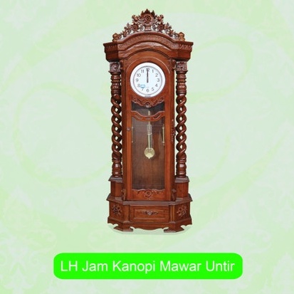 Lemari Jam Hias Antik - kayu jati asli Jepara - Tipe Kanopi Mawar Untir - BERLAKU COD - FREE ONGKIR 