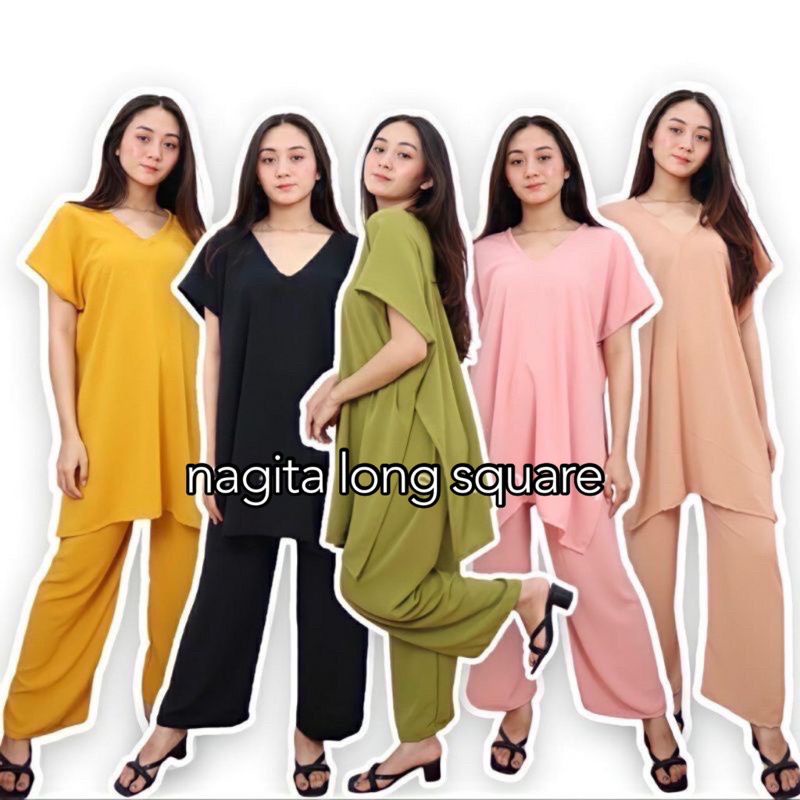 ONE SET NAGITA LONG SQUARE // SETELAN CRINKLE // SETCEL NAGITA