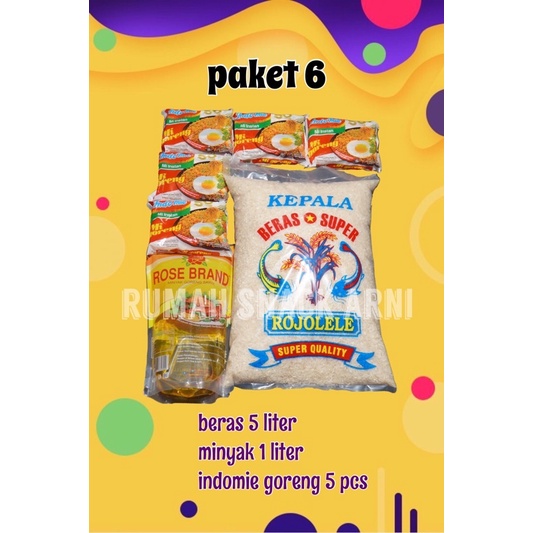 

PAKET 6 /sembakomurah/sembakohemat/sembakoberkualitas/paketsembakomurah/paketberas